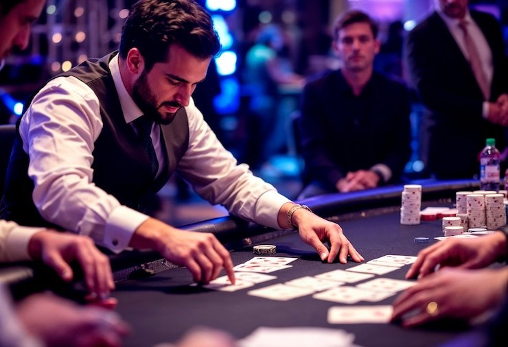 ব্যাকারাট কার্ড টেবিলের বিস্তারিত দৃশ্য – Player ও Banker হাত